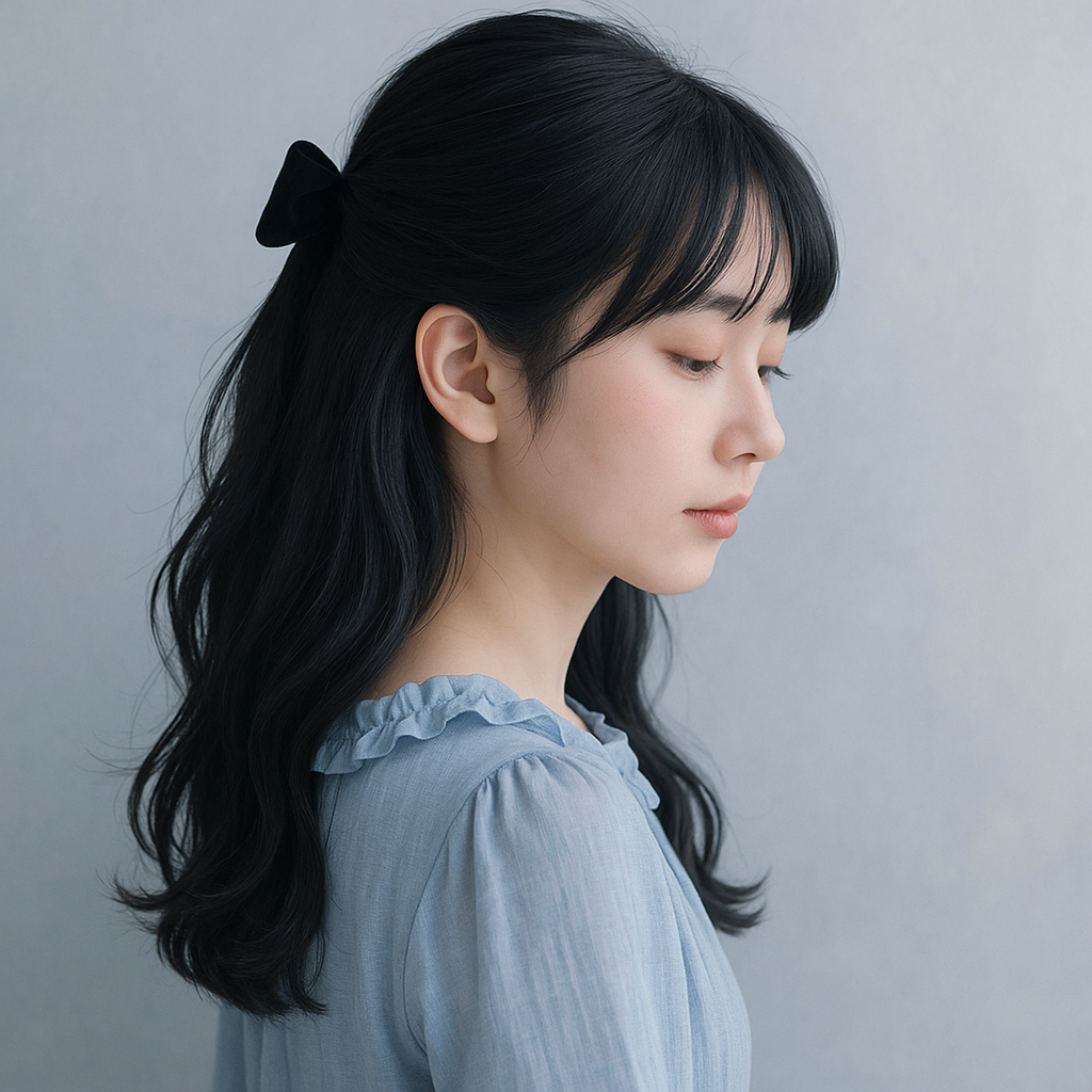 ハーフあっぷ女性の横顔